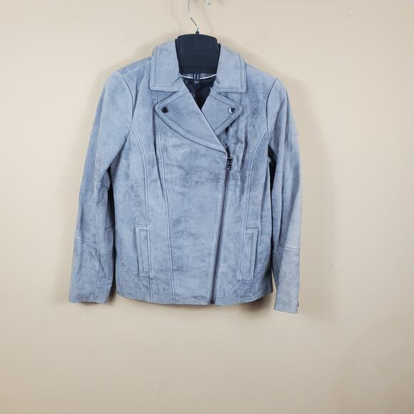 Isaac Mizrahi Live! Suede Moto Jacket Size 6 - Picture 1 of 12